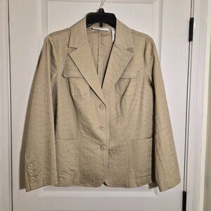 Liz Claiborne First Issue Tan Snakeskin Blazer Women's Small Vintage Style